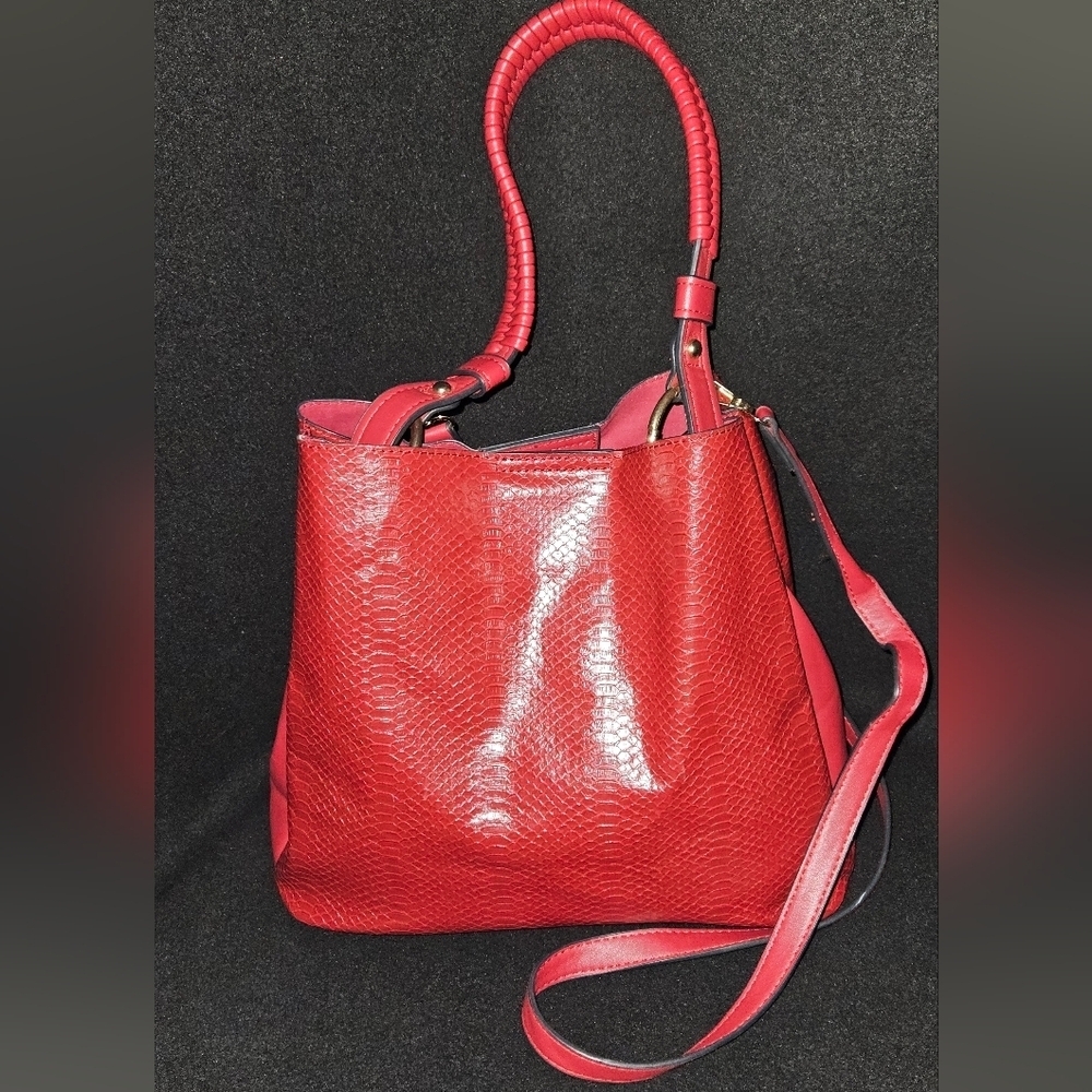 Jen & Co. Red Faux Leather Red Women's Handbag